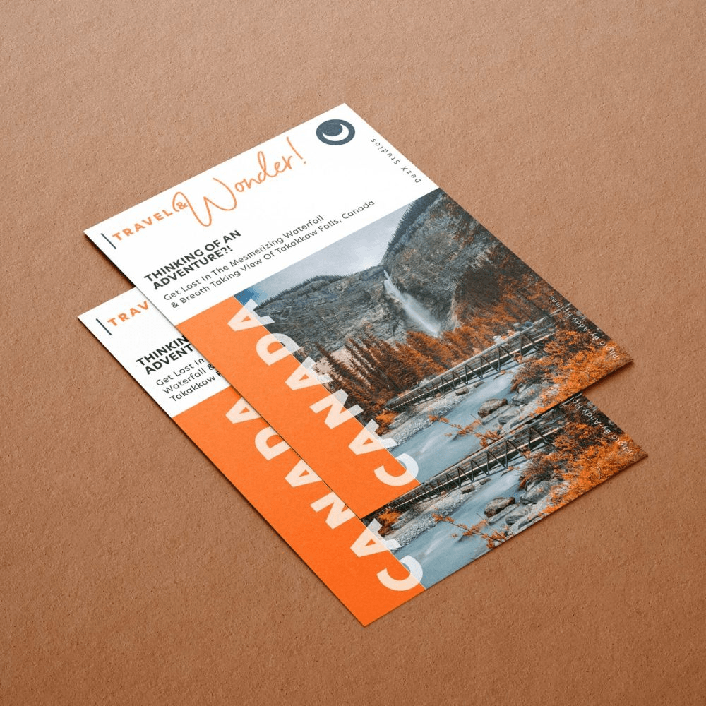 Travel Wonder brochure spread for a Canada adventure campaign